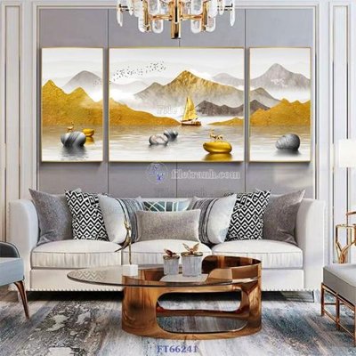 File in trần Tranh treo pha lê gương FT66241 (bản gốc 3D) sống động