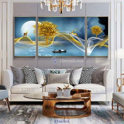 Tải file Tranh treo pha lê gương FT66310 (gốc) chủ đề hoa sen