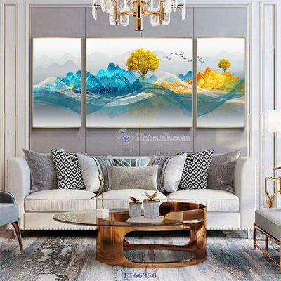 File in lụa Tranh treo pha lê gương FT66356 (tân cổ điển) Tranh treo pha lê gương FT66356