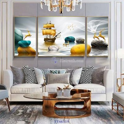 Hình ảnh file gốc in lụa Tranh treo pha lê gương FT66519