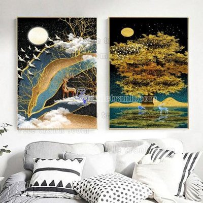 File in mica File tranh hiện đại pha lê gương FT666 (ảnh gốc) đẹp