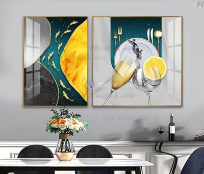 File ảnh Tranh treo pha lê gương FT66774 (gốc) trang trí khách sạn