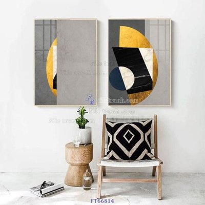 File ảnh Tranh treo pha lê gương FT66814 (gốc) trang trí khách sạn