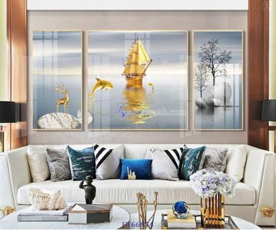 File in lụa Tranh treo pha lê gương FT66874 (phong cảnh) Tranh treo pha lê gương FT66874