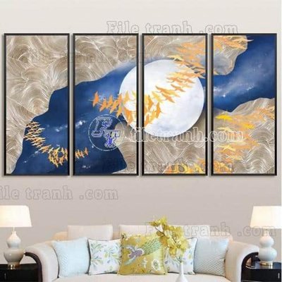 Ảnh gốc file in lụa File tranh hiện đại pha lê gương FT683 chi tiết