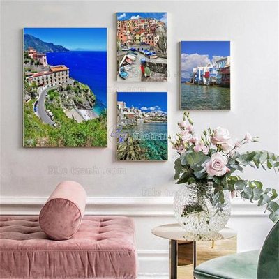 File in trần File tranh hiện đại pha lê gương FT685 (bản gốc) phong cảnh