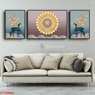 Ảnh gốc Tranh treo hiện đại pha lê gương FT70043 (độ nét cao) in tráng gương