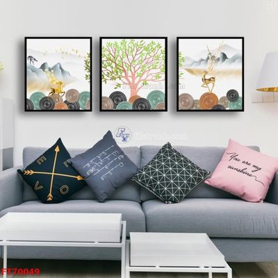 File in trần Tranh treo hiện đại pha lê gương FT70049 (bản gốc) trời sao