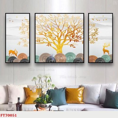 File tranh Tranh treo hiện đại pha lê gương FT70051 (bản gốc) trang trí văn phòng