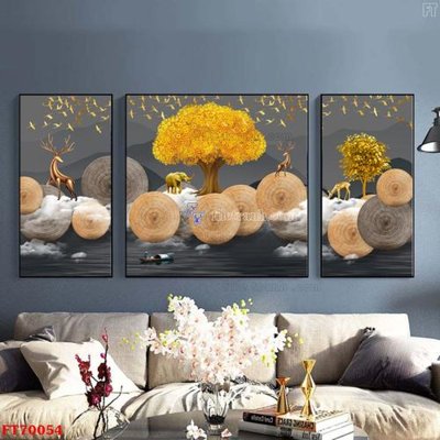 File gốc Tranh treo hiện đại pha lê gương FT70054 (phong cách) tối giản