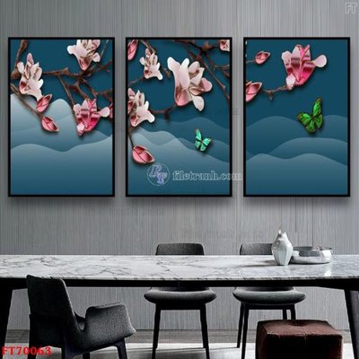 File tranh in trần Tranh treo hiện đại pha lê gương FT70063 (ảnh gốc siêu nét)
