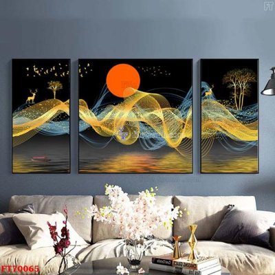 File tranh Tranh treo hiện đại pha lê gương FT70065 (gốc) phong cách tối giản