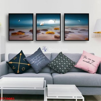 File tranh gốc in trần nhà Tranh treo hiện đại pha lê gương FT70085 3D