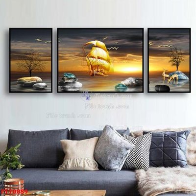 File PSD Tranh treo hiện đại pha lê gương FT70089 (bản gốc) đã tách nền