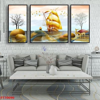 File in ấn Tranh treo hiện đại pha lê gương FT70090 (bản gốc) từ file gốc