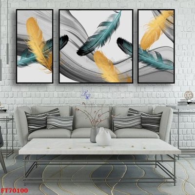 File in trần Tranh treo hiện đại pha lê gương FT70100 (bản gốc) bầu trời