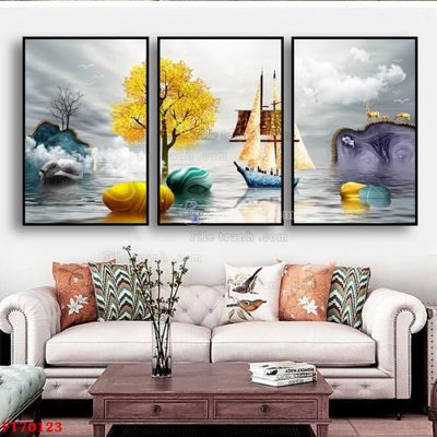 File tranh quảng cáo Tranh treo hiện đại pha lê gương FT70123 (download file gốc)