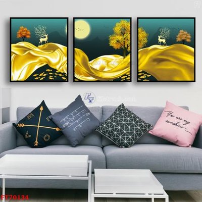 File tranh Tranh treo hiện đại pha lê gương FT70134 (bản gốc) in lụa dán tường