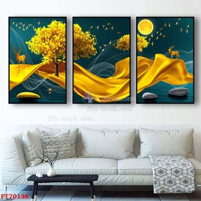 Ảnh gốc Tranh treo hiện đại pha lê gương FT70136 (nét căng) in mica