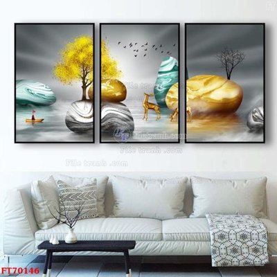 File gốc Tranh treo hiện đại pha lê gương FT70146 (trang trí) phòng ngủ