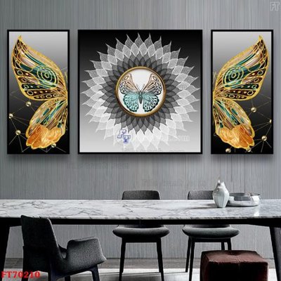 File in lụa Tranh treo hiện đại pha lê gương FT70210 (phong cảnh) Tranh treo hiện đại pha lê gương FT70210