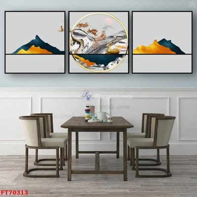 File in trần Tranh treo hiện đại pha lê gương FT70313 (bản gốc) hoa văn