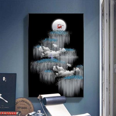 File tranh gốc in trần nhà Tranh treo hiện đại pha lê gương FT70332 3D