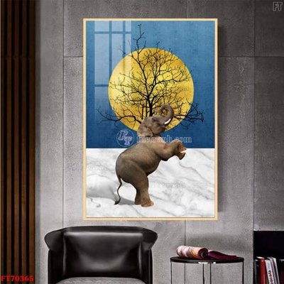 File in trần Tranh treo hiện đại pha lê gương FT70365 (bản gốc) hoa văn