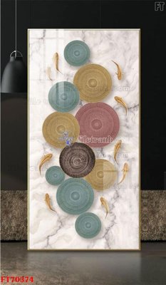 Tải file gốc in lụa Tranh treo hiện đại pha lê gương FT70374 siêu nét