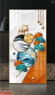 File gốc in ấn Tranh treo hiện đại pha lê gương FT70382 độ phân giải cao