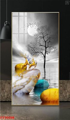 File tranh Tranh treo hiện đại pha lê gương FT70398 (gốc) phong cách tối giản