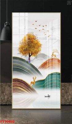 Ảnh gốc Tranh treo hiện đại pha lê gương FT70402 (độ nét cao) in tráng gương