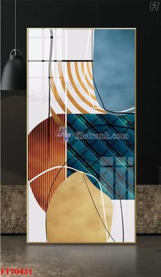 File in lụa Tranh treo hiện đại pha lê gương FT70431 (hoa văn) Tranh treo hiện đại pha lê gương FT70431