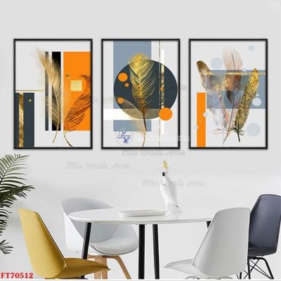 File tranh Tranh treo hiện đại pha lê gương FT70512 (bản gốc) in lụa dán tường