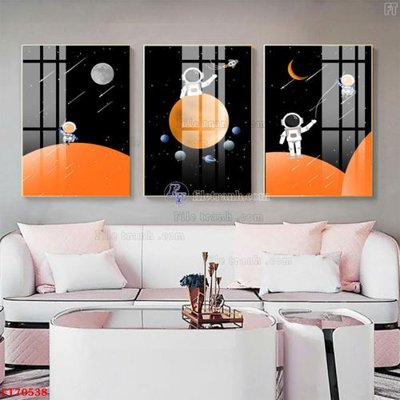 File in mica Tranh treo hiện đại pha lê gương FT70538 (bản gốc) làm vách ngăn