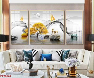Cung cấp file tranh gốc Tranh treo hiện đại pha lê gương FT70561 độc quyền