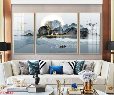 File in trần Tranh treo hiện đại pha lê gương FT70569 (bản gốc) 5D
