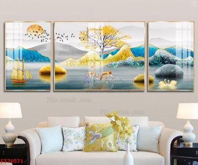 File gốc Tranh treo hiện đại pha lê gương FT70571 (in mica) cắt laser