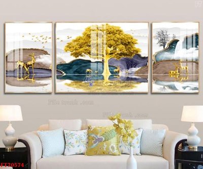 Tải file gốc Tranh treo hiện đại pha lê gương FT70574 (bản PSD) còn layer