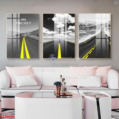 File gốc in ấn Tranh treo hiện đại pha lê gương FT70609 độ phân giải cao