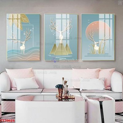 File gốc Tranh treo hiện đại pha lê gương FT70624 (PSD/TIFF) độ phân giải cao