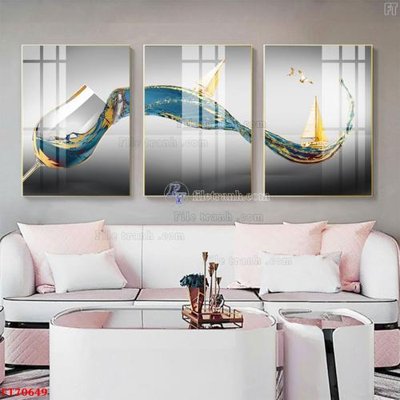 File tranh gốc PSD Tranh treo hiện đại pha lê gương FT70649 còn nguyên layer