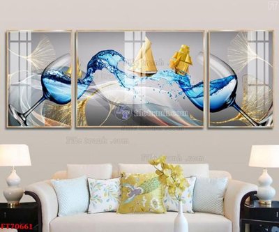 File gốc Tranh treo hiện đại pha lê gương FT70661 (phiên bản chuẩn) để in ấn