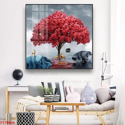File gốc Tranh treo hiện đại pha lê gương FT70666 (in lụa) cao cấp