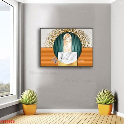 File gốc Tranh treo hiện đại pha lê gương FT70676 (trang trí) phòng ngủ