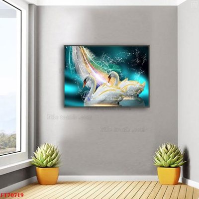 File tranh Tranh treo hiện đại pha lê gương FT70719 (bản gốc) treo phòng ăn