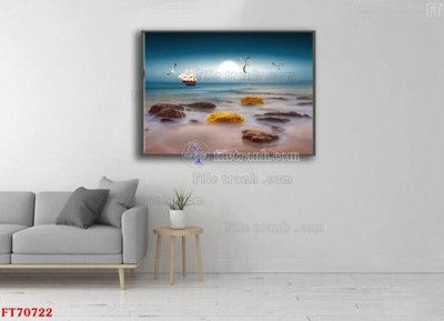 File tranh Tranh treo hiện đại pha lê gương FT70722 (gốc) in trên kính