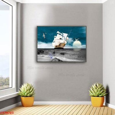 File tranh ảnh gốc Tranh treo hiện đại pha lê gương FT70723 dùng cho in khổ lớn