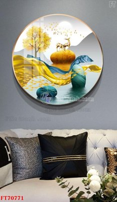 File tranh gốc Tranh treo hiện đại pha lê gương FT70771 chủ đề hiện đại