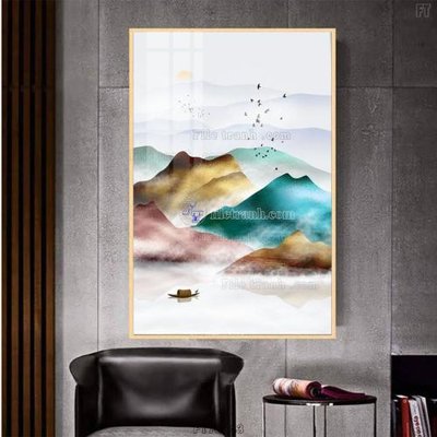 File in trần Tranh treo pha lê gương FT78243 (bản gốc) bầu trời